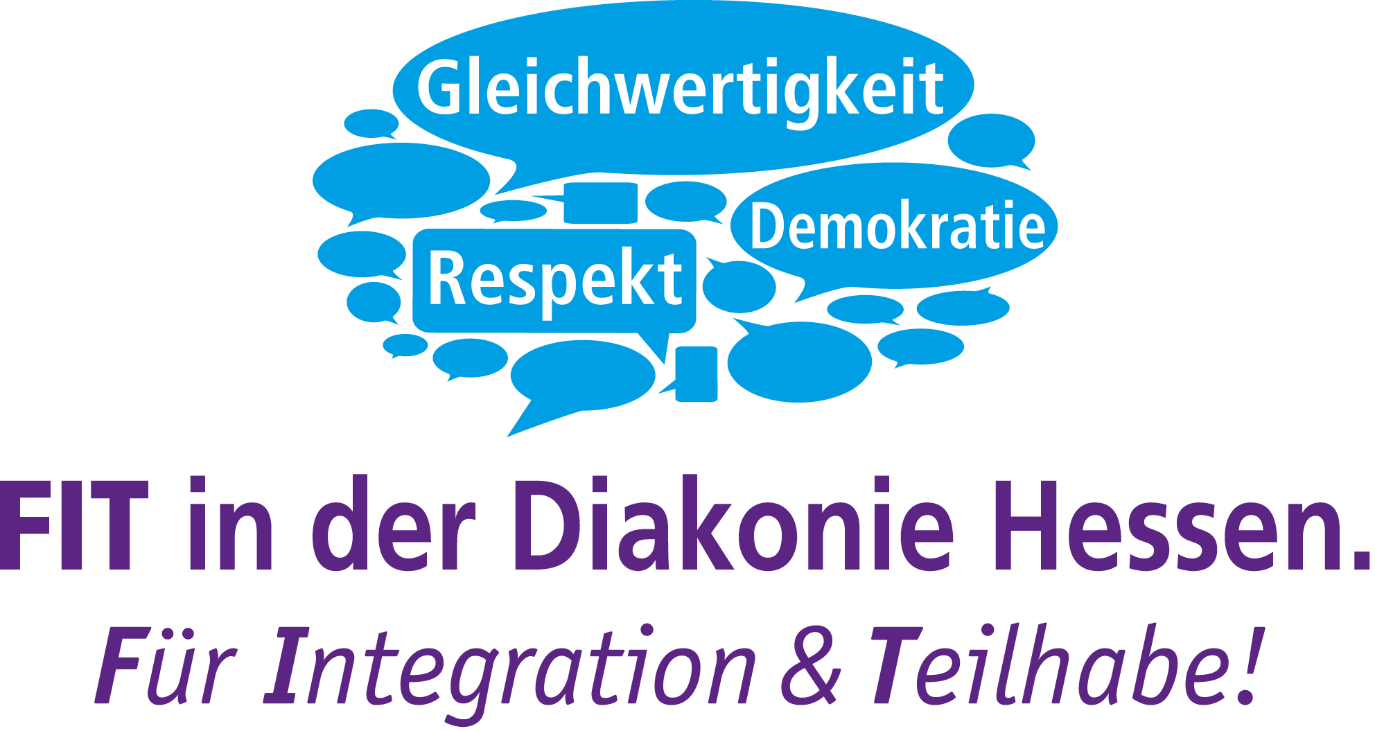 Logo FIT in in der Diakonie Hessen. Für Integration & Teilhabe!