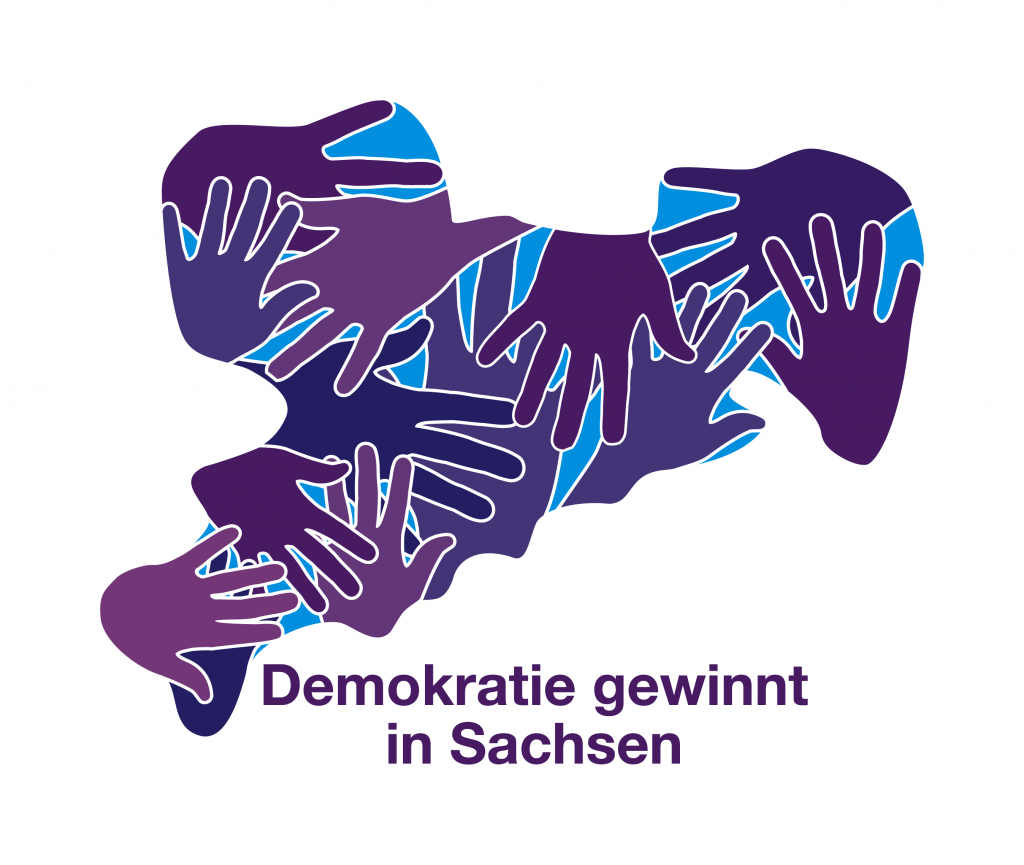 Logo des Projektes - Demokratie gewinnt! In Sachsen!